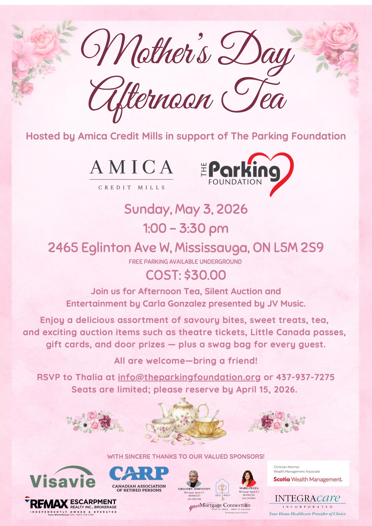 Amica Credit Mills Mother's Day Afternoon Tea image source: CARP